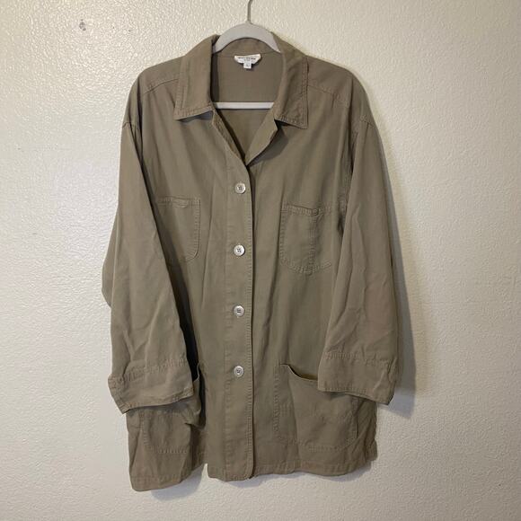 Vintage Jones NY Sport Taupe Tencel Cotton Lightweight Fall Jacket Size Large - Picture 3 of 9